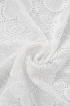Floral Lace Strapless Scalloped Edge Waist Cut Out Maxi Dress