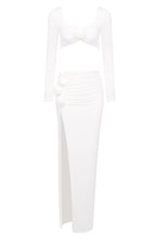 Afare 3D Flower Ruched Set Dress