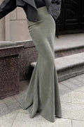 Vintage Silver Fox Fleece High-Waist Mermaid Skirt