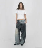 Aged Gothic Dark Contrast Denim Pant