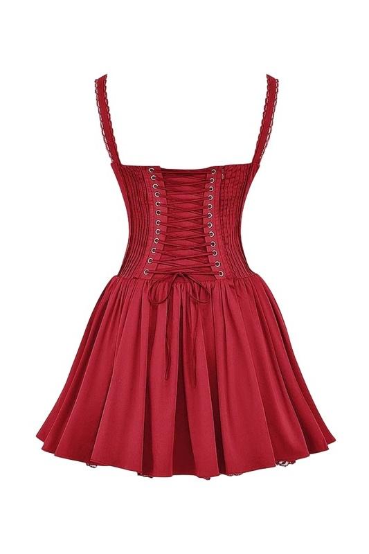 Mónica Chic Lace Corset Mini Puff Dress Premium Wardrobe Essential