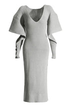Fernanda Premium Cut Out Midi Knit Dress with Batwing Sleeves Everyday Luxe Edit