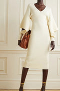 Fernanda Premium Cut Out Midi Knit Dress with Batwing Sleeves Everyday Luxe Edit