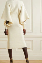 Fernanda Premium Cut Out Midi Knit Dress with Batwing Sleeves Everyday Luxe Edit