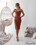 Aleena Satin Stylish Midi Dress