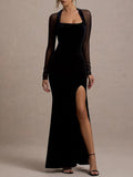 Alessia Square Neck Mesh Maxi Dress