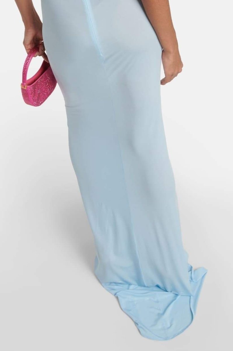 Rebeca Statement Halter Neck Maxi Dress with Floral Appliqu��s Evening Wear Edit