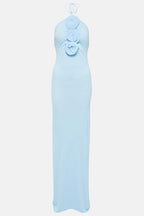 Rebeca Statement Halter Neck Maxi Dress with Floral Appliqu��s Evening Wear Edit