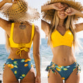 | Floral Wrap and Tie Bikini Set