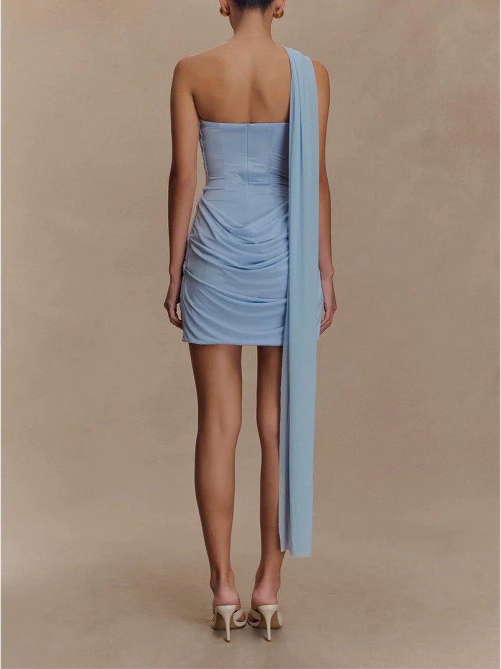Alina Draped One-Shoulder Mini Dress