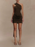 Alina Draped One-Shoulder Mini Dress