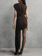 Amara Draped Asymmetric Mini Dress