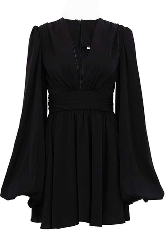 Maricarmen Aesthetic Mini Dress with Deep V Neck Chic Silhouette Collection