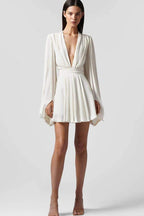 Maricarmen Aesthetic Mini Dress with Deep V Neck Chic Silhouette Collection