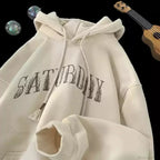 American Flame Print Fleece Y2K Hoodie