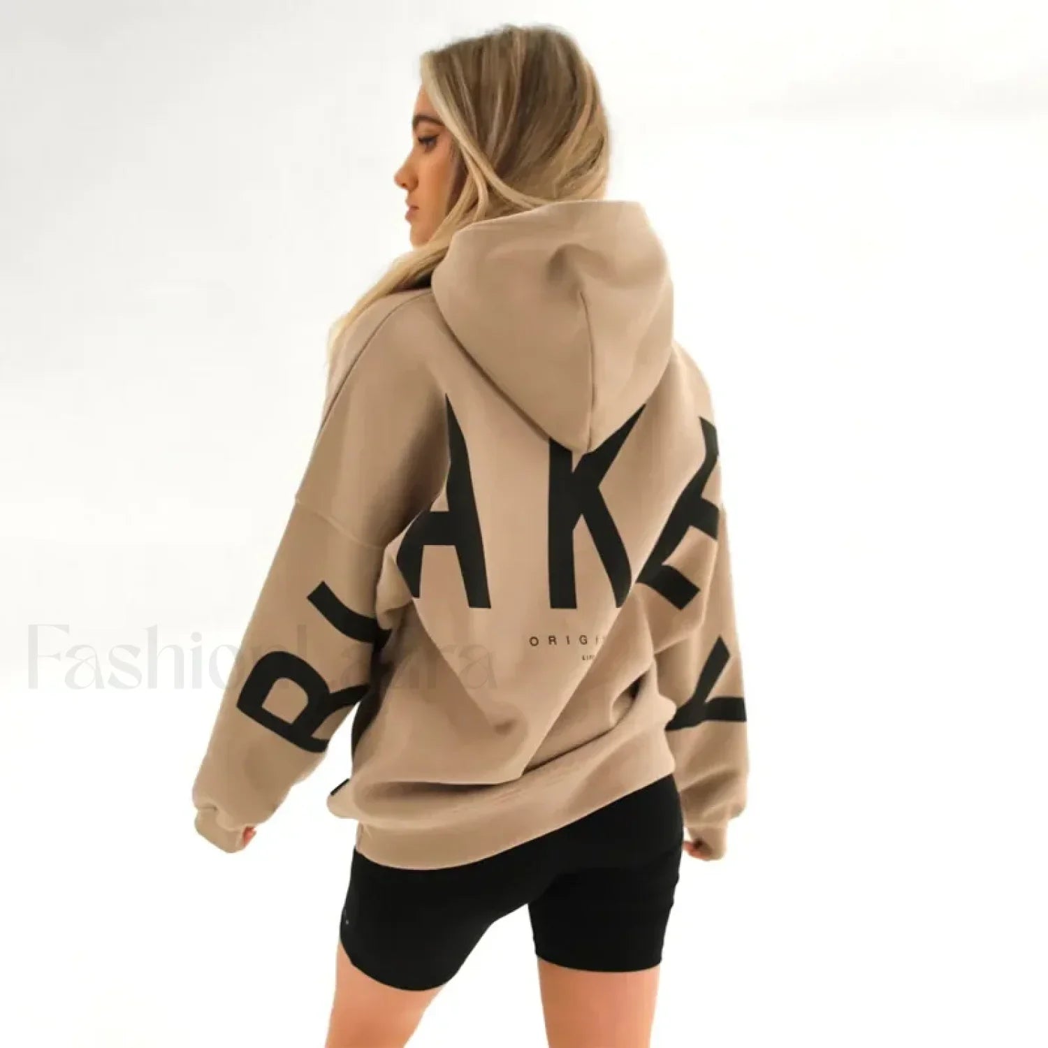 American Retro Letter Print Oversized Hoodie