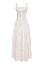 Julia Aesthetic Semi Sheer Maxi Dress with Ruffles Chic Silhouette Collection