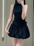 Angela Hollow Out Backless Mini Dress