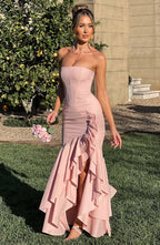 Riviera | Sleeveless Slit Ruffle Maxi Dress