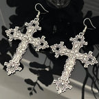 Antique Cross Gothic Rebel Dangle Drop Earring