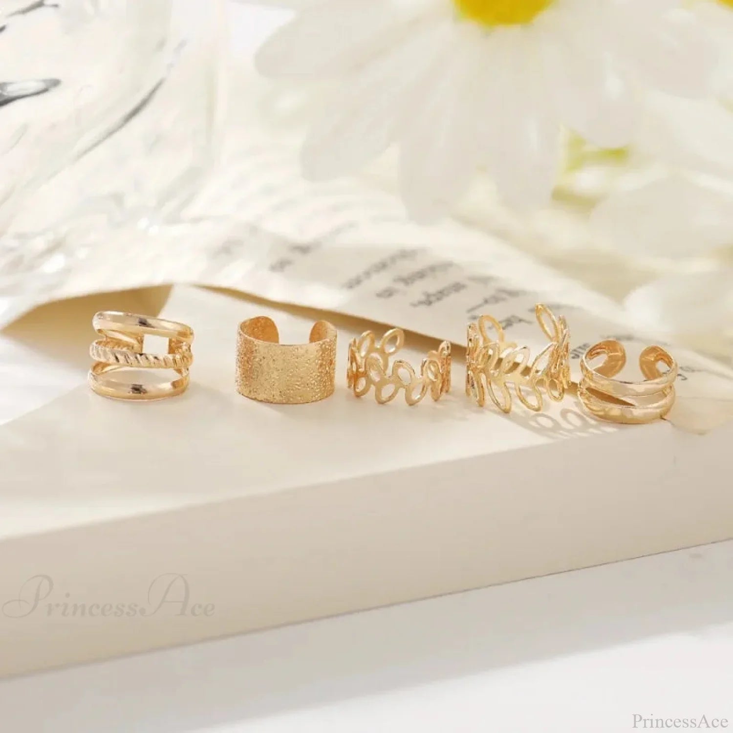 Antique Gilded Foliage Non-Penetrating Clasp Earring