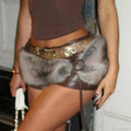Antique Gothic Winter False Hair Outdoor Waist Belt