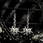 Antique Heart Thorns Spike Chain Dangle Earring