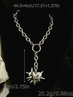 Antique Heart Thorns Spike Chain Dangle Earring