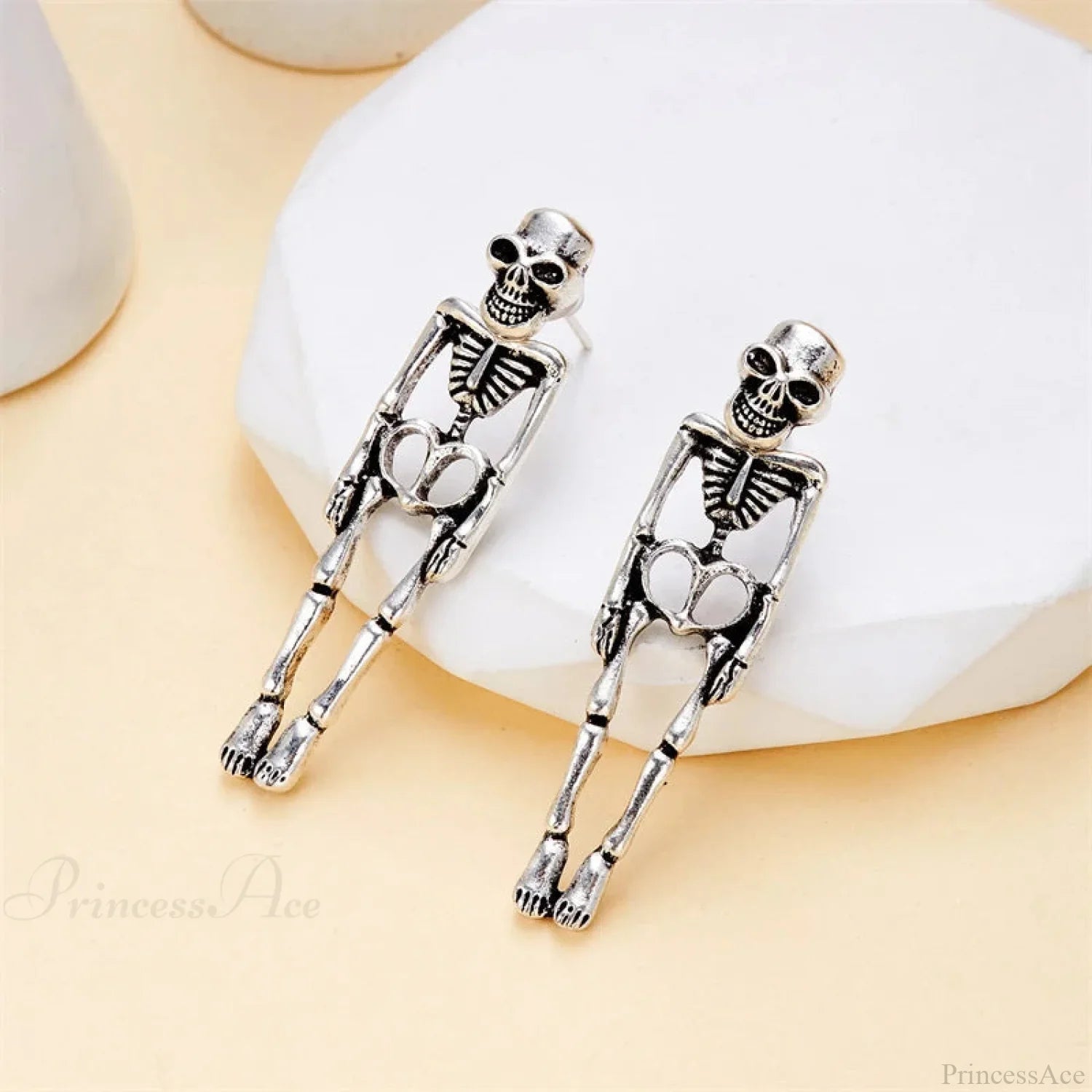 Antique Skeleton Vintage Gold Drop Earring