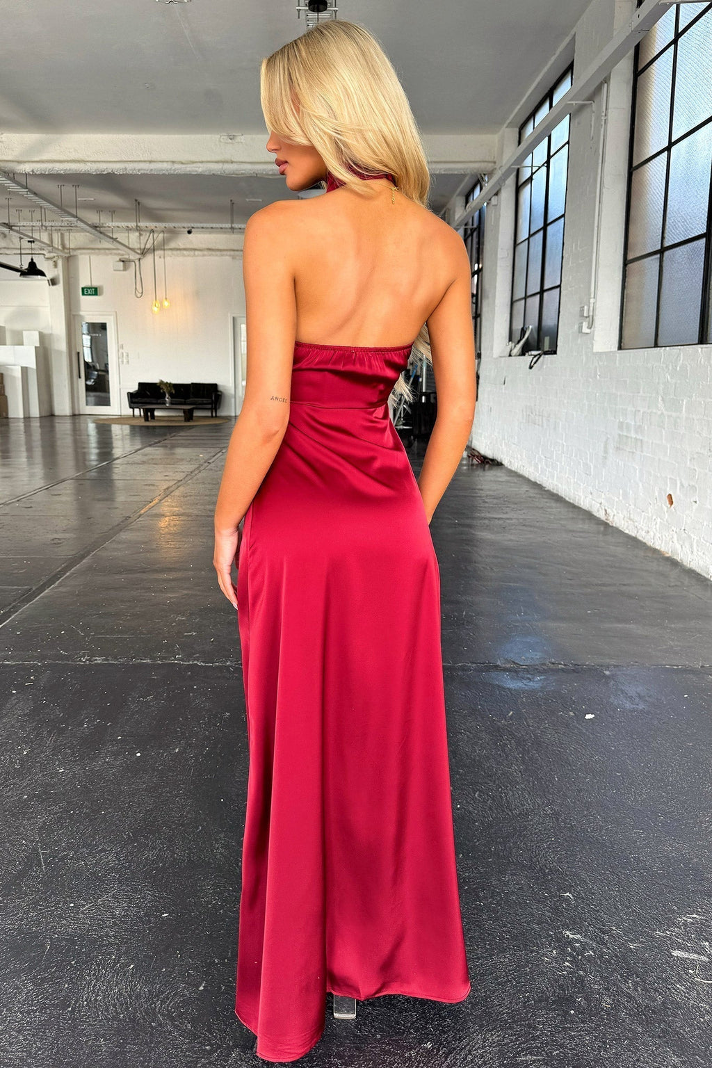 Vanesa Elevated Dress Burgundy Evening Wear Edit