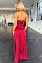 Tamara Minimalist Maxi Dress Burgundy Boutique Collection