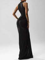 Ariana Halter Ruched Maxi Dress
