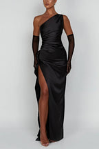 Ariana Timeless Satin Maxi Dress with Slit Designer Edit