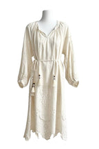 Frida Timeless Embroidered Midi Dress with Hemstitch Elevated Occasion Wear