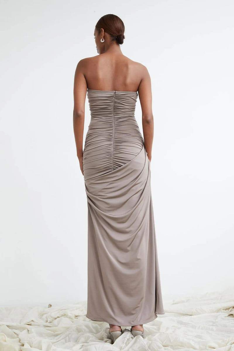 Cecilia Premium Ruffled V Neck Maxi Dress Chic Silhouette Collection