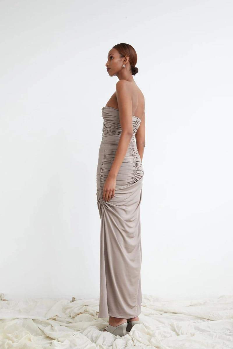 Cecilia Premium Ruffled V Neck Maxi Dress Chic Silhouette Collection