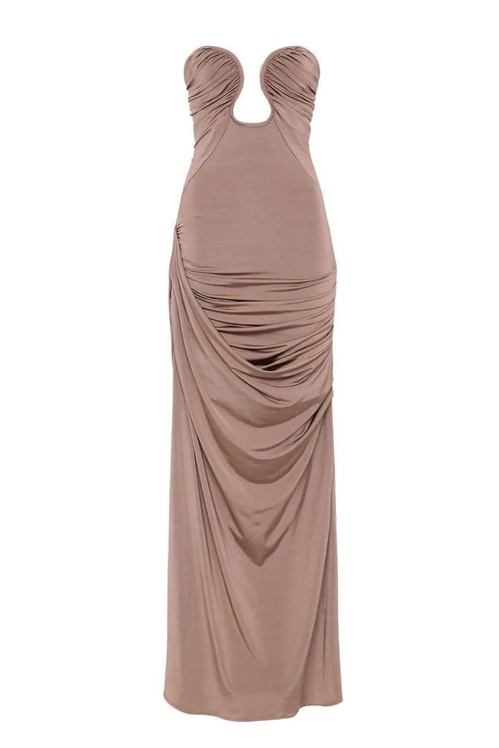 Cecilia Premium Ruffled V Neck Maxi Dress Chic Silhouette Collection