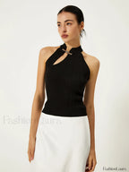 Asymmetrical Button Sweater Vest