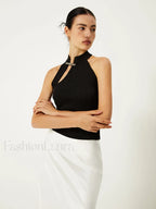 Asymmetrical Button Sweater Vest