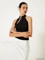Asymmetrical Button Sweater Vest