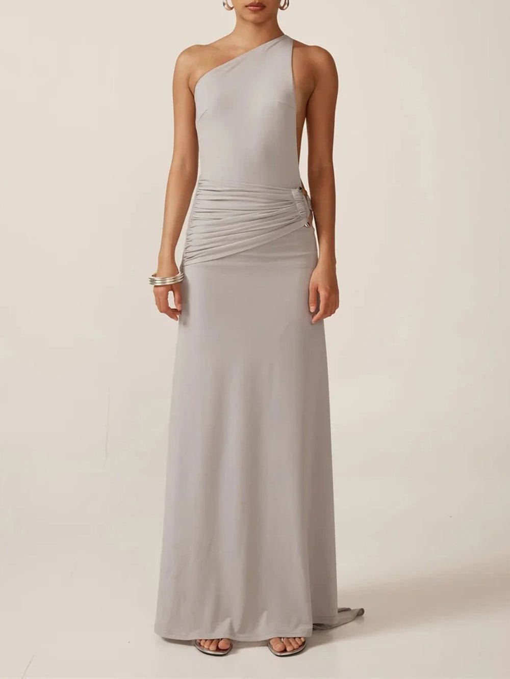 Athena One Shoulder Backless Maxi Dress