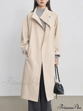 Autumn Extra Long Flowy Oversized Casual Belt Double Breasted Loose Korean Fashion Stylish Coat