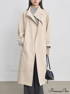 Autumn Extra Long Flowy Oversized Casual Belt Double Breasted Loose Korean Fashion Stylish Coat