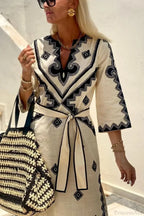 Autumn Fragrant Hemp A-line Boho Dress