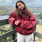 Autumn Leather Oversize Long Sleeve Turn-down Collar Fashion Casual Jacket