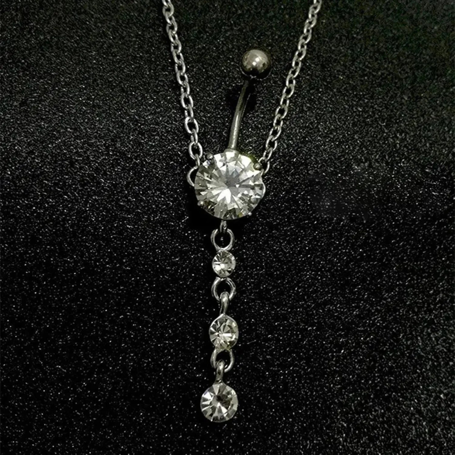 Azure Zircon Peacock Tail Medieval Belly Ring