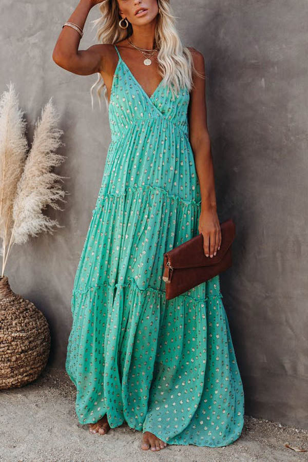 Teresa Chic Adjustable Tiered Maxi Dress Statement Occasion Edit