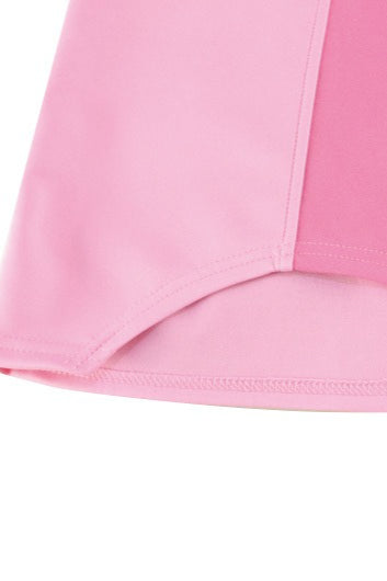 Pink Colorblock Cami Waist-cinching Mini Dress