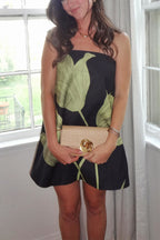 Daphne Retro Botanical Strapless Dress