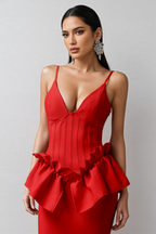 Wrelk Slim Backless Bandage Maxi Dress